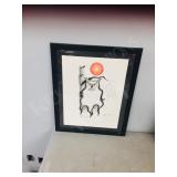 framed Jerry Daniels,1999 "wolf"  16 x 20.5"