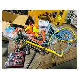 box of misc tools & shop items-