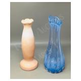 2- altaglass vases- 10 & 10.5" tall
