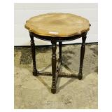 scallop top walnut side table-