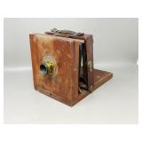 antique wood bellows camera - damaged