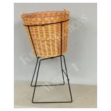 wicker basket on stand- 15" x 18" basket