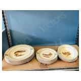 12 pcs - Rivers Edge dinnerware set with Trout
