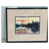 framed watercolor- Ron.M. Brown  10.5 x 12.5"