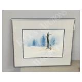 framed watercolor- Ted Baugh  15 x 17.5"