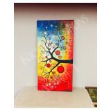 unframed canvas painting-abstract tree  24" x 48"