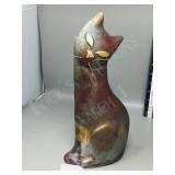 Raku cat figure - w/ certificate card