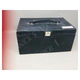 Black jewellery chest & contents (full)