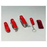 4 Swiss Army pocket knives - Victorinox & Wegner