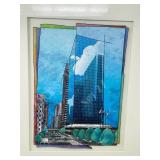 framed collage - mixed media - signed - 18 x 22"