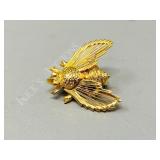 gold plated bee pin by Monet