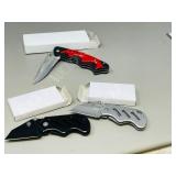 3- new folding lock blade knives