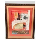 framed art - collage & oil "Sonata IV" Rory Brown