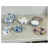 assorted Asian theme teapots & dishes