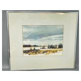 framed watercolor "Flat Land #2" Joan Fedoroshyn