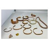 assorted Copper jewelry