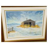 framed original - MacSween - rustic barn 18 x 22"