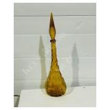 22" tall Empoli glass decanter - gold color