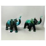 2 Blue Mountain pottery elephants