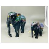 2 ornate elephant figurines