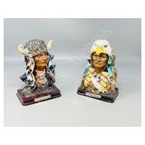 pair of Native theme figures - 7" tall