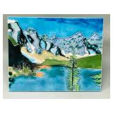 Moraine Lake, Alberta ceramic tile art 8 x 10