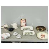 boxlot- assorted teapots, platters ,teacups