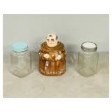 2 vintage Nabob jars w/ Friar cookie jar