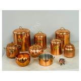 Collection of copper kitchen decor