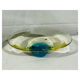 10" Long art glass bowl - 3 " h