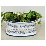 large china planter w/ artificial plants