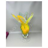 hand blown art glass vase - 14"