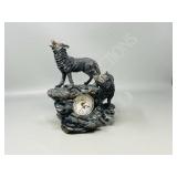 Wolf theme figurine quartz clock - 9.5"