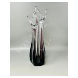 Japanese made purple art glass vase - 11"