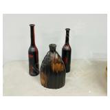 3 tall decorative vases