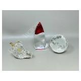 3 pcs art glass figures