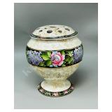 6" porc flower vase w/ frog