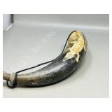 carved cow horn