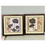 4 framed prints - matching frames 21" sq + 27.5"