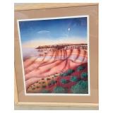 framed print 258/600 "desert" signed - 32 x 36"