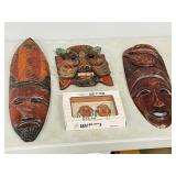 assorted wood tribal masks