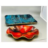 pair of Seetuse art dishes