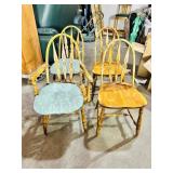4 carved wood chairs - matching lot #138