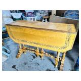 vintage carved design drop leaf table