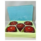 5 Japanese lacquered lidded boxes