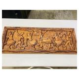 wood carved panel - Relief - 11" x 28.5"