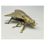 brass fly ashtray - 7" long