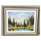 framed original landscape painting by Guzmits 1987