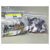 assorted Amethyst & polished stones for pendants