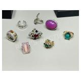 8 assorted fashion rings